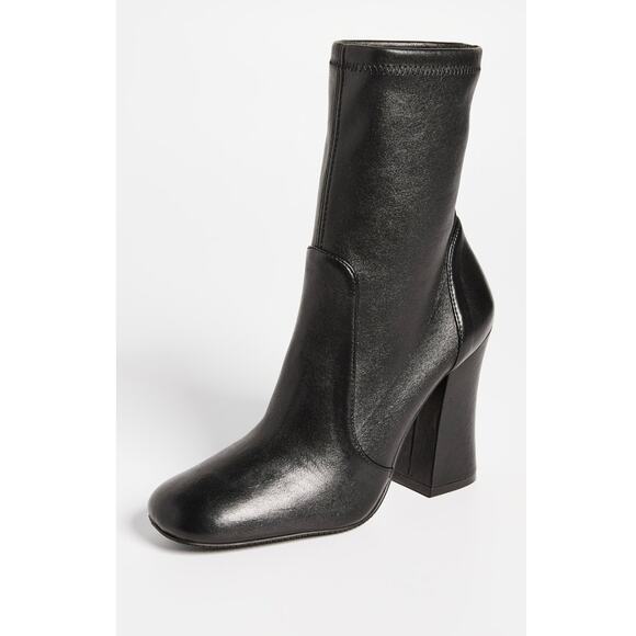 Stuart Weitzman Curveblock 100mm Black Booties Lambskin Leather Size 9.5 NWOB - Picture 15 of 15